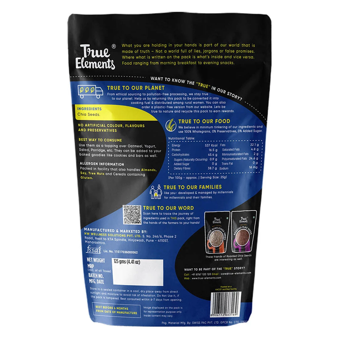 Snacks & Beverages True Elements Roasted Chia Seeds (125 G) 4 Snacks & Beverages True Elements Roasted Chia Seeds (125 G)