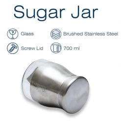 Peng Essential Personal & Home Care Sabichi Stainless Steel Jars And Containers - 0.7 L, 1 Pieces, Clear