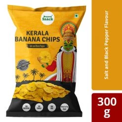 Snacks & Beverages Kerala Banana Chips Salt And Black Pepper (300 G) (Pack Of 3x100g)