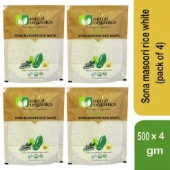 MITTAL ORGANICS PRIVATE LIMITED Grocery Mittal Organics Sona Masoori Rice White (Pack Of 4) - 500 G