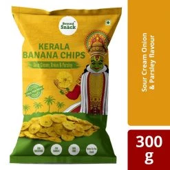 Kerala Banana Chips Sour Cream Onion & Parsley (300 G) (Pack Of 3x100g)