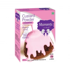MOMENTS INDUSTRIES Moments Custard Powder - Strawberry 100 Gm Grocery