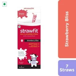 Strawfit Strawberry, Milk Flavoring Straw - 7 Straws (70 G) Snacks & Beverages