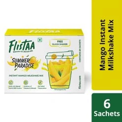 Snacks & Beverages Flistaa Summer Paradise Mango Instant Milkshake Mix (6 Sachets & FREE Shaker -Buy 2 Get 1 Free)