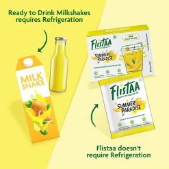 Snacks & Beverages Flistaa Summer Paradise Mango Instant Milkshake Mix (6 Sachets & FREE Shaker -Buy 2 Get 1 Free)