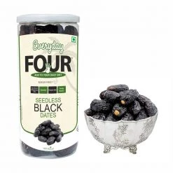 Bagul Foods Everyday Four Seedless Black Dates (Khajoor) 400g Grocery