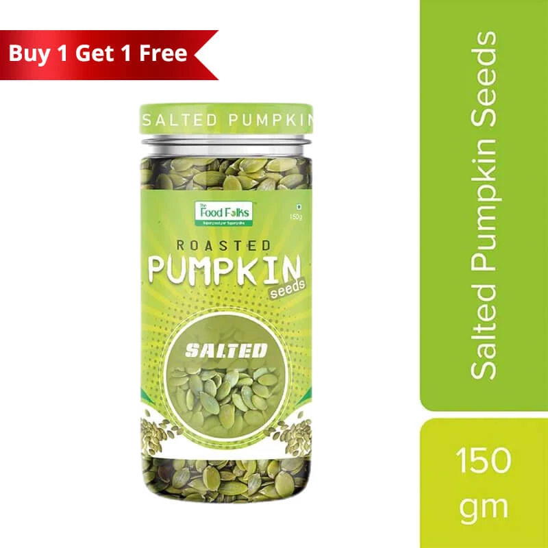 The Food Folks Salted Roasted Pumpkin Seeds Tall Jar, (150 G) ( Buy 1 Get 1 Free ) 3 The Food Folks Salted Roasted Pumpkin Seeds Tall Jar, (150 G) ( Buy 1 Get 1 Free )