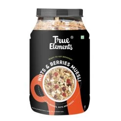Snacks & Beverages True Elements Crunchy Nuts & Berries Muesli, With Almonds And Cranberries (1 Kg)