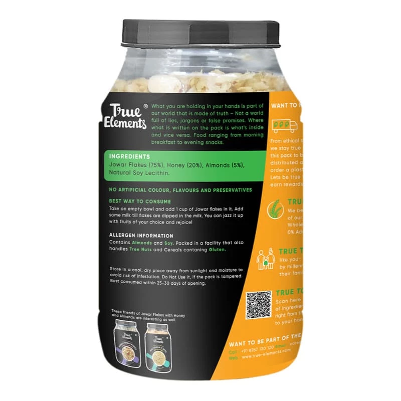 True Elements Jowar Flakes With Honey And Almonds (750 G) 6 True Elements Jowar Flakes With Honey And Almonds (750 G)