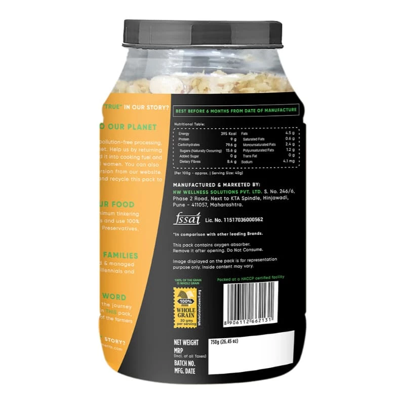 True Elements Jowar Flakes With Honey And Almonds (750 G) 7 True Elements Jowar Flakes With Honey And Almonds (750 G)