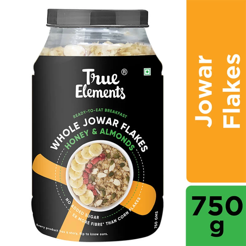 True Elements Jowar Flakes With Honey And Almonds (750 G) 3 True Elements Jowar Flakes With Honey And Almonds (750 G)