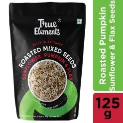 Snacks & Beverages True Elements Roasted Sunflower Pumpkin And Flax Seeds (125 G)