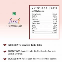 Bagul Foods Everyday Four Seedless Rabbi Dates (Khajoor) 400g Grocery