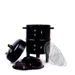 Peng Essentials 3 In 1 Triple Layered Barrel Barbecue Grill, Smoker And Fire Pit
