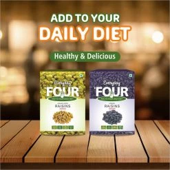 Bagul Foods Grocery Everyday Four Seedless Afghan Black Raisins + Seedless Afghan Green Raisins | Combo Pack | 200g Each