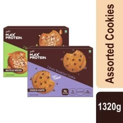 Max Protien Snacks & Beverages Max Protein 7 Grain Breakfast Cookies (Choco Chips & Nuts & Seeds) (1320 G)
