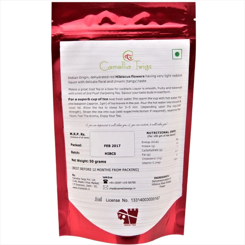 Camelia Twigs Camellia Twigs Hibiscus Tea (50 G Pouch) 5 Camelia Twigs Camellia Twigs Hibiscus Tea (50 G Pouch)