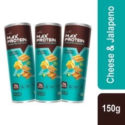 Max Protien Max Protein Chips - Cheese & Jalapeno [pack Of 3] (450 G) Snacks & Beverages