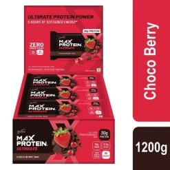 Max Protien Snacks & Beverages Max Protein Ultimate Choco Berry Bar [Pack Of 12] - (1.2 Kg)