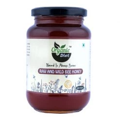 Herbs & Seasoning Organic Diet Organic Raw & Wild Bee Honey, 500 Gram