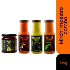 Naagin Sauce NAAGIN - Mirchi Maestro - Crispy Chilli Oil (Mild, 140g) & Indian Hot Sauce Combo - The Original, Kantha Bomb & Smoky Bhoot (Pack Of 3, 230g Each) Snacks & Beverages