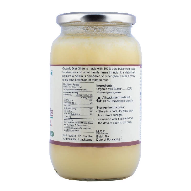 Grocery Organic Diet A2 Desi Cow Bilona Ghee, 1 Ltr 6 Grocery Organic Diet A2 Desi Cow Bilona Ghee, 1 Ltr