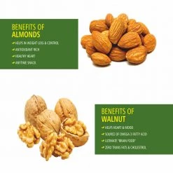 Bagul Foods Everyday Four Californian Almonds + Walnuts (Akhrot) | Combo Pack |200g Each