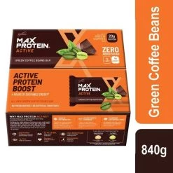 Max Protien Max Protein Active Green Coffee Beans Bar [Pack Of 12] - (840 G) Snacks & Beverages