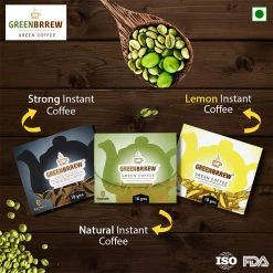Greenbrew Greenbrrew An Exotic And Colorful Gift Box ( Instant Green Coffee Natural, Lemon & Strong Flavors) 6 Sachets Each