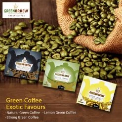 Greenbrew Greenbrrew An Exotic And Colorful Gift Box ( Instant Green Coffee Natural, Lemon & Strong Flavors) 6 Sachets Each