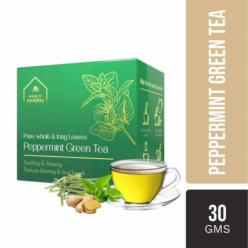 Hindraj Tea Hindraj Herbal Peppermint Green Tea Bags - (1 Box Of 15 Sachets) Grocery 3 Hindraj Tea Hindraj Herbal Peppermint Green Tea Bags - (1 Box Of 15 Sachets) Grocery