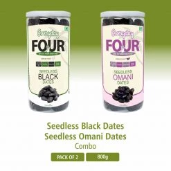 Bagul Foods Everyday Four Seedless Black Dates + Seedless Omani Dates 400g Each Grocery