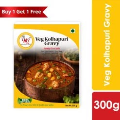 M3 Kitchen M3 Veg Kolhapuri Gravy Ready To Eat (300 G) - Buy 1 Get 1 Free Snacks & Beverages