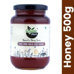 Herbs & Seasoning Organic Diet Organic Raw & Wild Bee Honey, 500 Gram