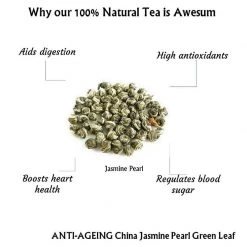 Radhikas Fine Teas And Whatnots Radhika's ANTI-AGEING China Jasmine Pearl Green Leaf (50 Gm)
