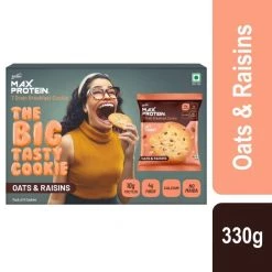 Max Protien Max Protein Cookies – Oats & Raisins [Pack Of 6 ] 7 Grain Breakfast Cookie (330 G)