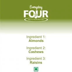 Bagul Foods Grocery Everyday Four Californian Almonds + Cashews Nuts + Long Raisins (Kishmish) |Combo Pack | 200g Each