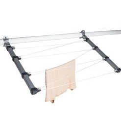 Peng Essential Personal & Home Care Perilla Practical Metal Body Portable Mounting Cloth Drying Hanger For Balcony (Silver)