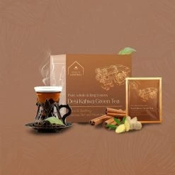 Hindraj Tea Hindraj Herbal Desi Kahwa Green Tea Bags - (1 Box Of 15 Sachets) Grocery