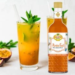 Dhampur Green Passion Fruit Bar Syrup For Mocktails/ Cocktails 600ml (Pack Of 2x300ml)