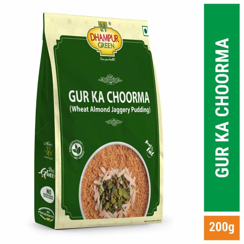Dhampur Green Grocery Dhamapur Green GUR KA CHOORMA (Whole Wheat And Jaggery Crumble) 200g 3 Dhampur Green Grocery Dhamapur Green GUR KA CHOORMA (Whole Wheat And Jaggery Crumble) 200g