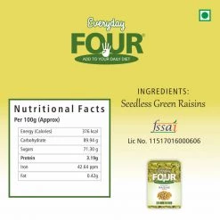 Bagul Foods Everyday Four Seedless Afghan Green Raisins | Combo Pack | 200g Each