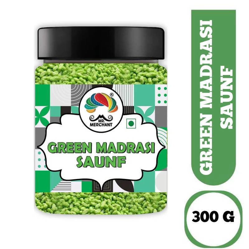 Mr Merchant Snacks & Beverages Mr. Merchant Green Madrasi Saunf, (300g Jar Pack) 3 Mr Merchant Snacks & Beverages Mr. Merchant Green Madrasi Saunf, (300g Jar Pack)