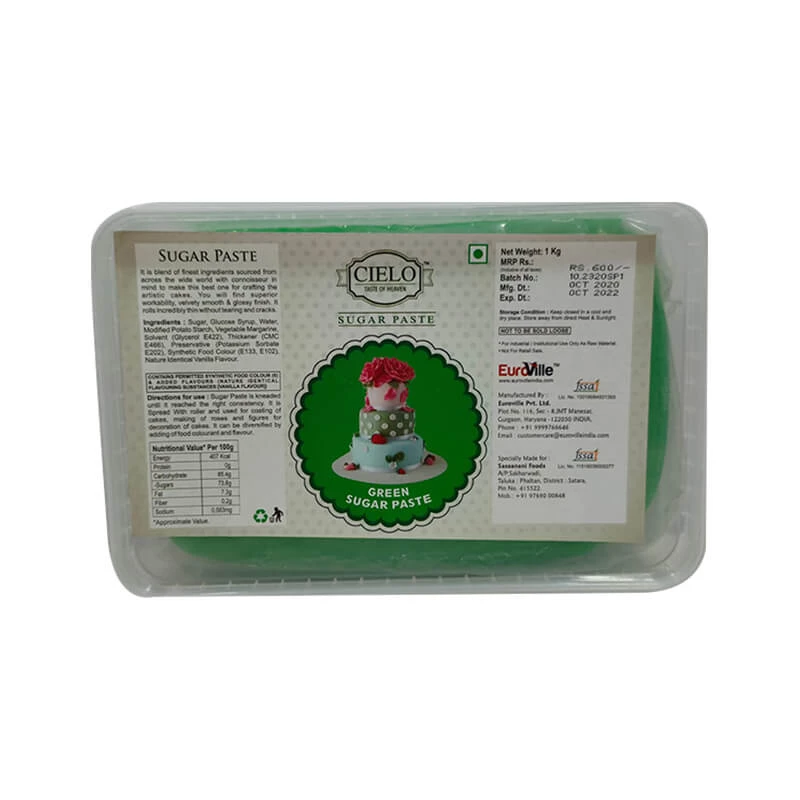 Unifoods Cielo Green Sugar Paste (1 Kg) Grocery 4 Unifoods Cielo Green Sugar Paste (1 Kg) Grocery