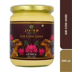 Jivika Naturals® A2 Gir Cow Desi Ghee - 500ml Glass Bottle Grocery